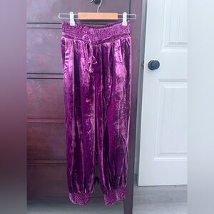 Anthropologie Crushed Velvet Joggers Size XSP